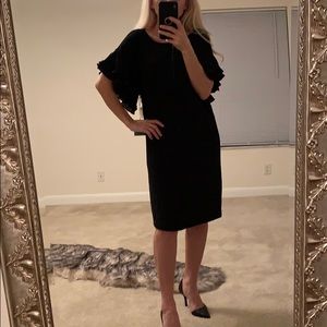 CeCe black dress size 6 with ruffle sleeve